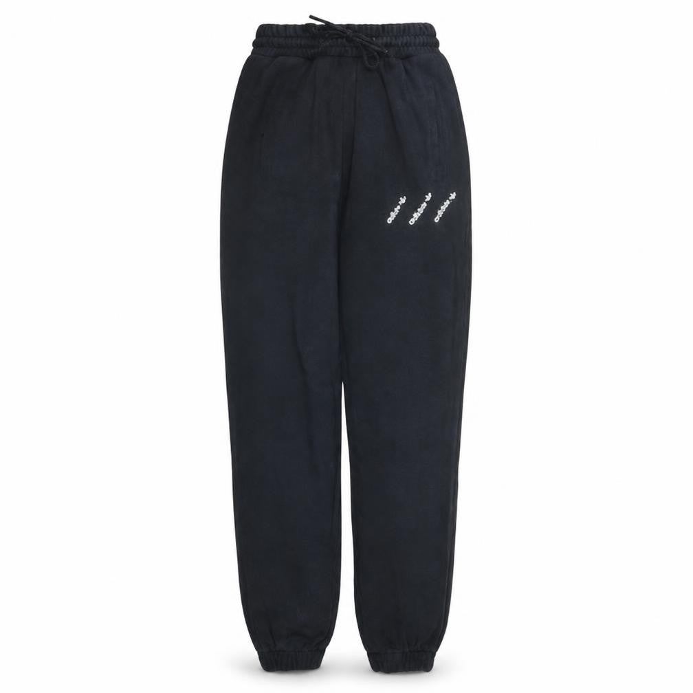 adidas Womens Black Sweatpants Size 4 Regular Fit Fleece Tapered