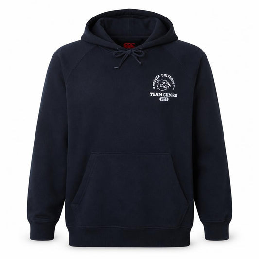 Front view of Canterbury Men's Blue Pullover Hoodie Team Cumbo M Rugby Sportswear