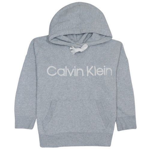 Calvin Klein Women’s Grey Pullover Hoodie Large Cotton Blend