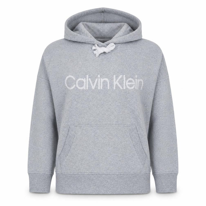 Calvin Klein Women’s Grey Pullover Hoodie Large Cotton Blend