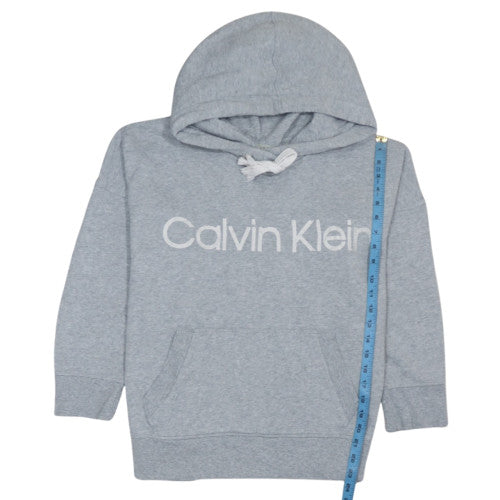 Calvin Klein Women’s Grey Pullover Hoodie Large Cotton Blend