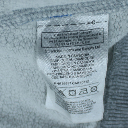Adidas Men's Grey Full Zip Hoodie L Cotton Blend Sportswear