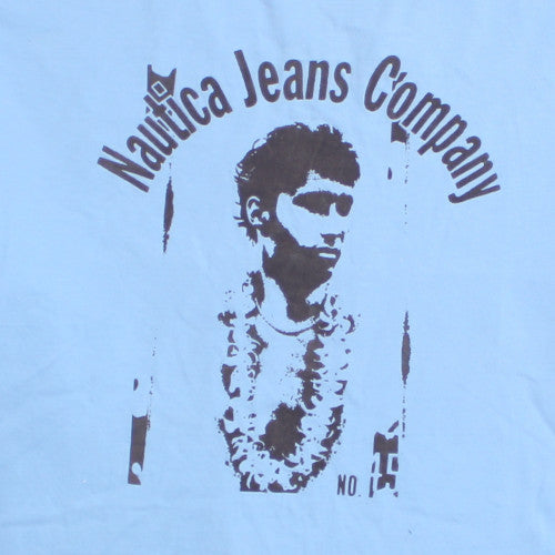 Nautica Jeans Company Men's Blue 2XL Athletic Fit Graphic T-Shirt