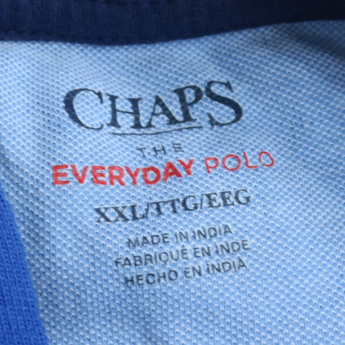 Chaps Men's Blue 2XL Cotton Short Sleeve Polo Shirt