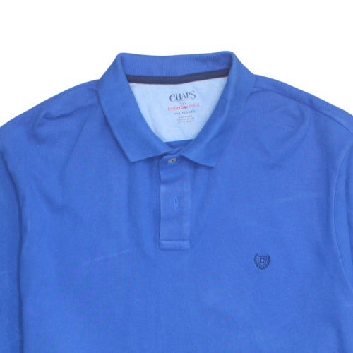 Chaps Men's Blue 2XL Cotton Short Sleeve Polo Shirt