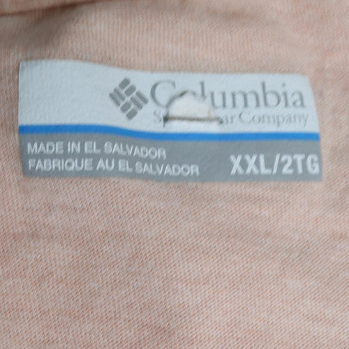 Columbia Men's Beige 2XL Crew Neck Short Sleeve Cotton Blend T-Shirt