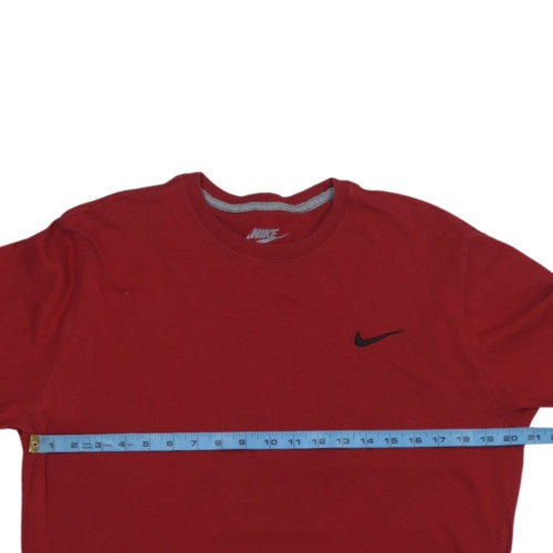 Nike Men's Red Long Sleeve Crew Neck Cotton T-Shirt Size L
