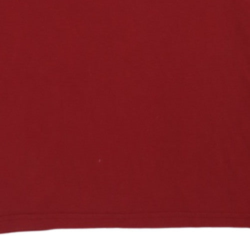 Nike Men's Red Long Sleeve Crew Neck Cotton T-Shirt Size L