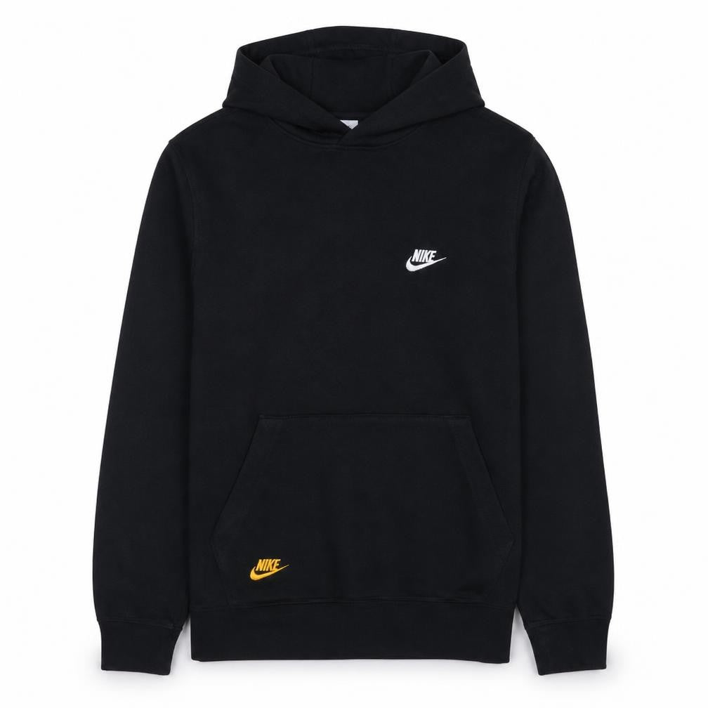 Nike Men's Black Pullover Hoodie M Fleece Logo Sportswear