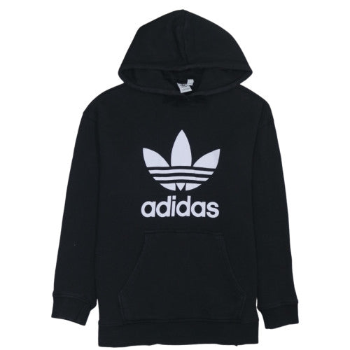Adidas Womens Black Pullover Hoodie Size 18 Trefoil Logo Sweatshirt