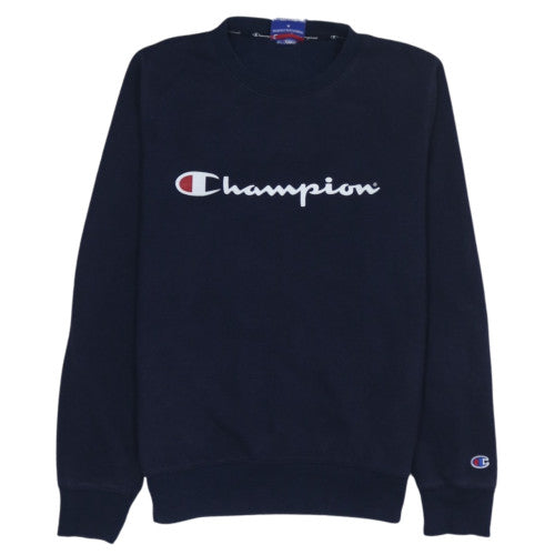 Champion Men's Blue Crew Neck Logo Pullover Sweatshirt Size M