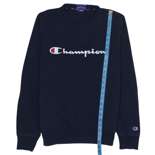 Champion Men's Blue Crew Neck Logo Pullover Sweatshirt Size M