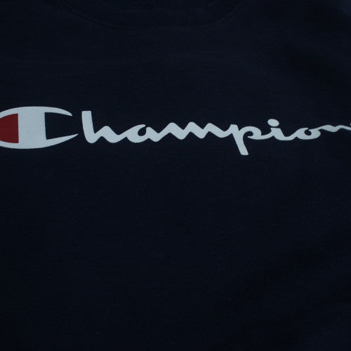 Champion Men's Blue Crew Neck Logo Pullover Sweatshirt Size M