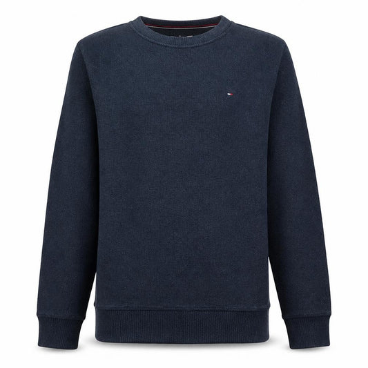 Front view of Tommy Jeans Men's Blue Crew Neck Pullover Sweatshirt L Regular Fit
