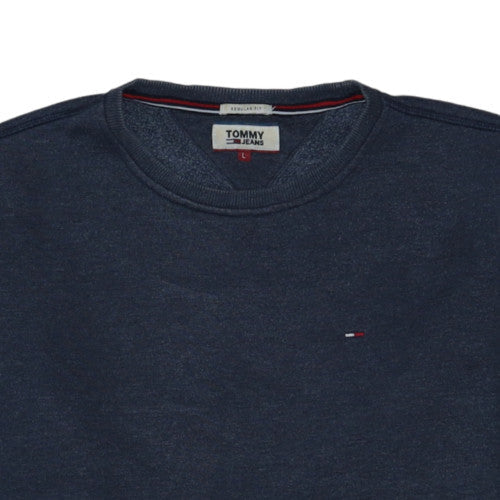Tommy Jeans Men's Blue Crew Neck Pullover Sweatshirt L Regular Fit