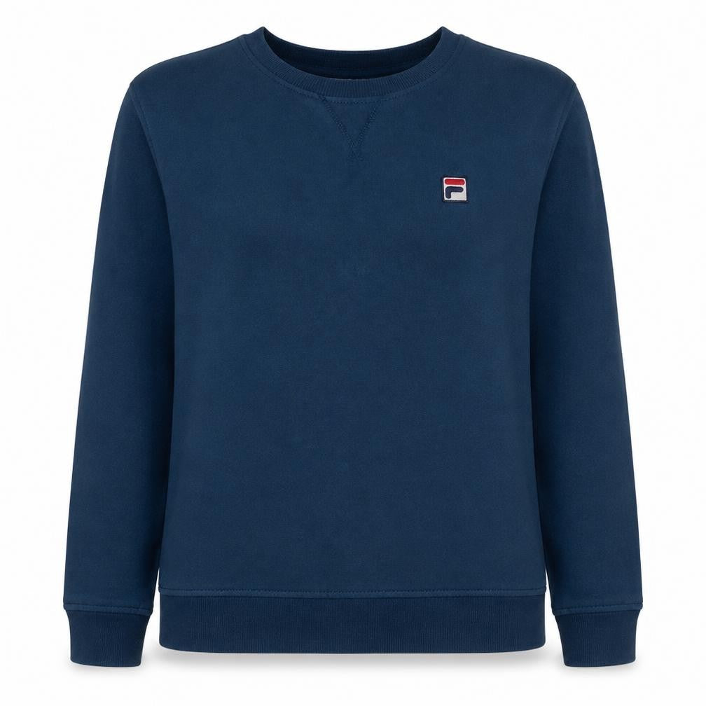 Front view of Fila women’s blue xl pullover sweatshirt crew neck cotton blend