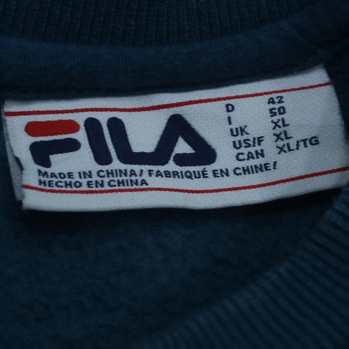 Fila Womens Blue XL Pullover Sweatshirt Crew Neck Cotton Blend