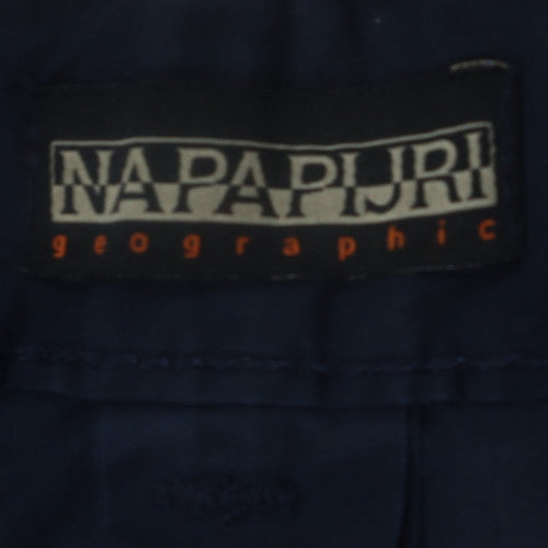 Napapijri Men Blue Cargo Shorts Size 34 Regular Fit Cotton