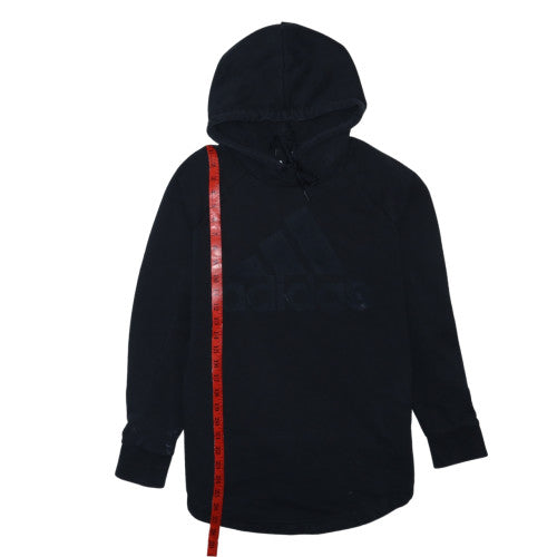 Adidas Womens Black Pullover Hoodie Size M Logo Fleece Sweatshirt