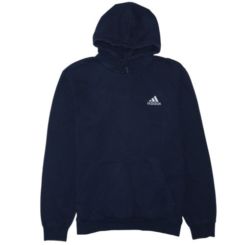 Adidas Men Blue Pullover Hoodie Medium Fleece Sportswear