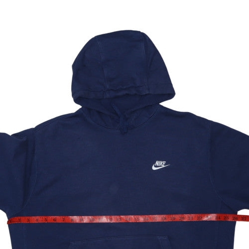 Nike Men's Navy Blue Pullover Hoodie Large Cotton Fleece