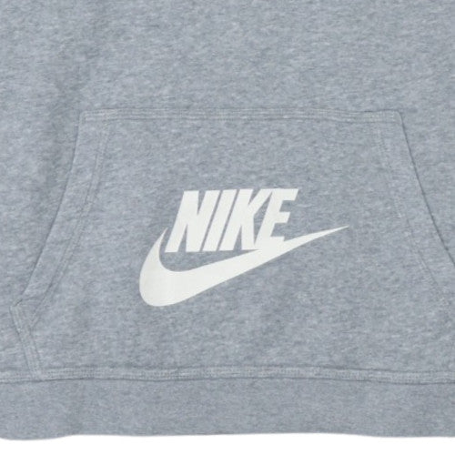 Nike Boys Grey XL Pullover Hoodie with Logo Print and Kangaroo Pocket