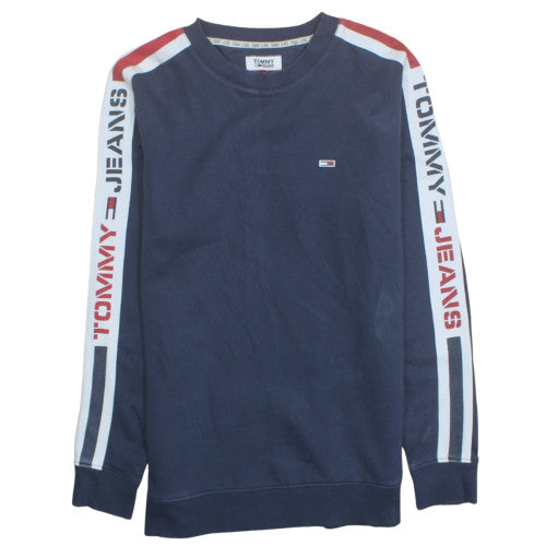Tommy Jeans Men's Blue Logo Sweatshirt L Crew Neck Pullover