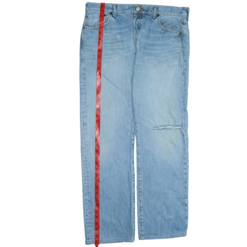 Levi Strauss 501 Men's Blue 36W 32L Straight Leg Distressed Jeans