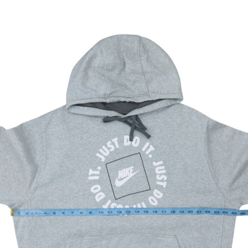 Nike Men's Grey Pullover Hoodie L Regular Fit Just Do It Fleece