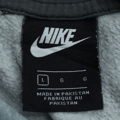 Nike Men's Grey Pullover Hoodie L Regular Fit Just Do It Fleece