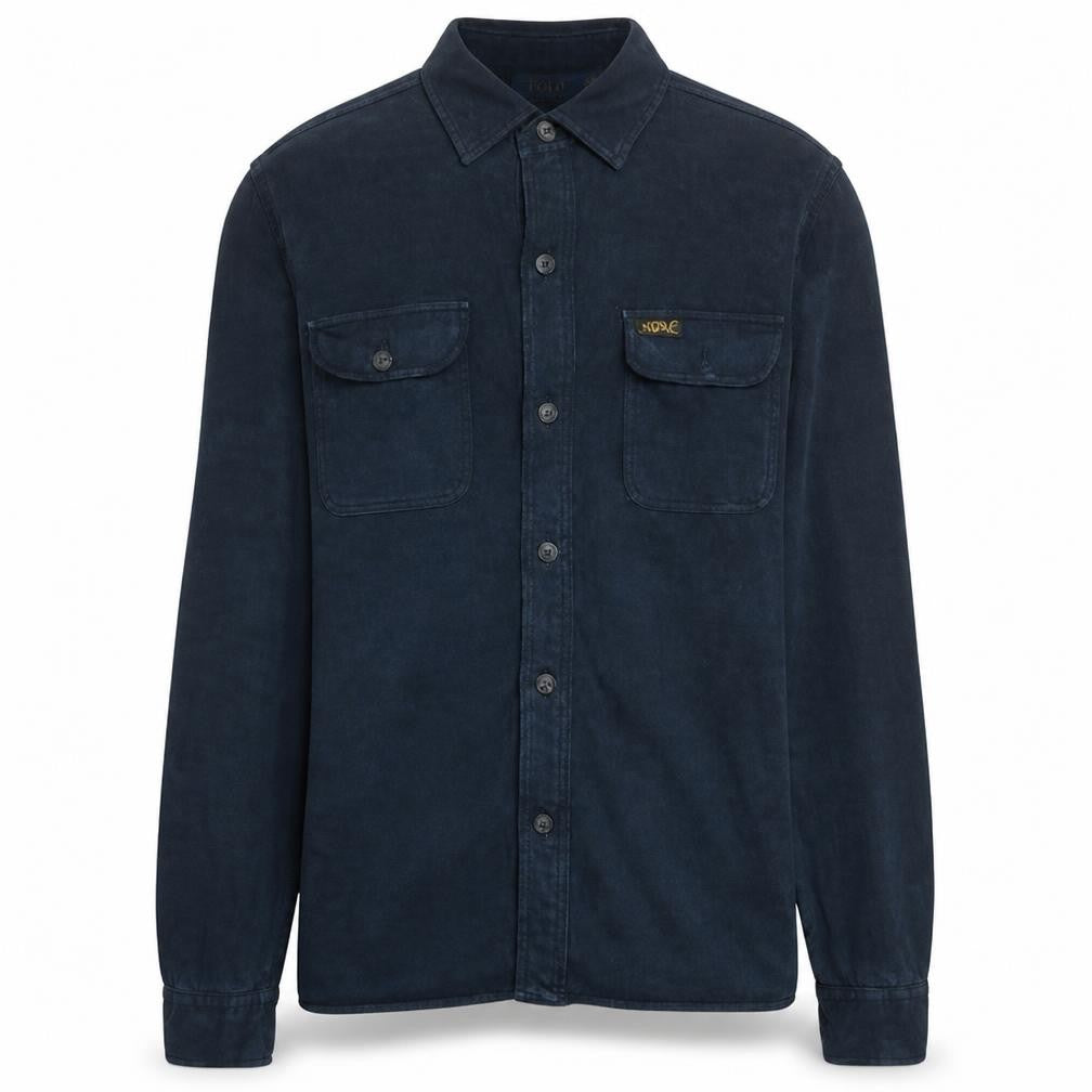 Polo Ralph Lauren Men's Blue Cotton Blend Button-Up Shirt Size M