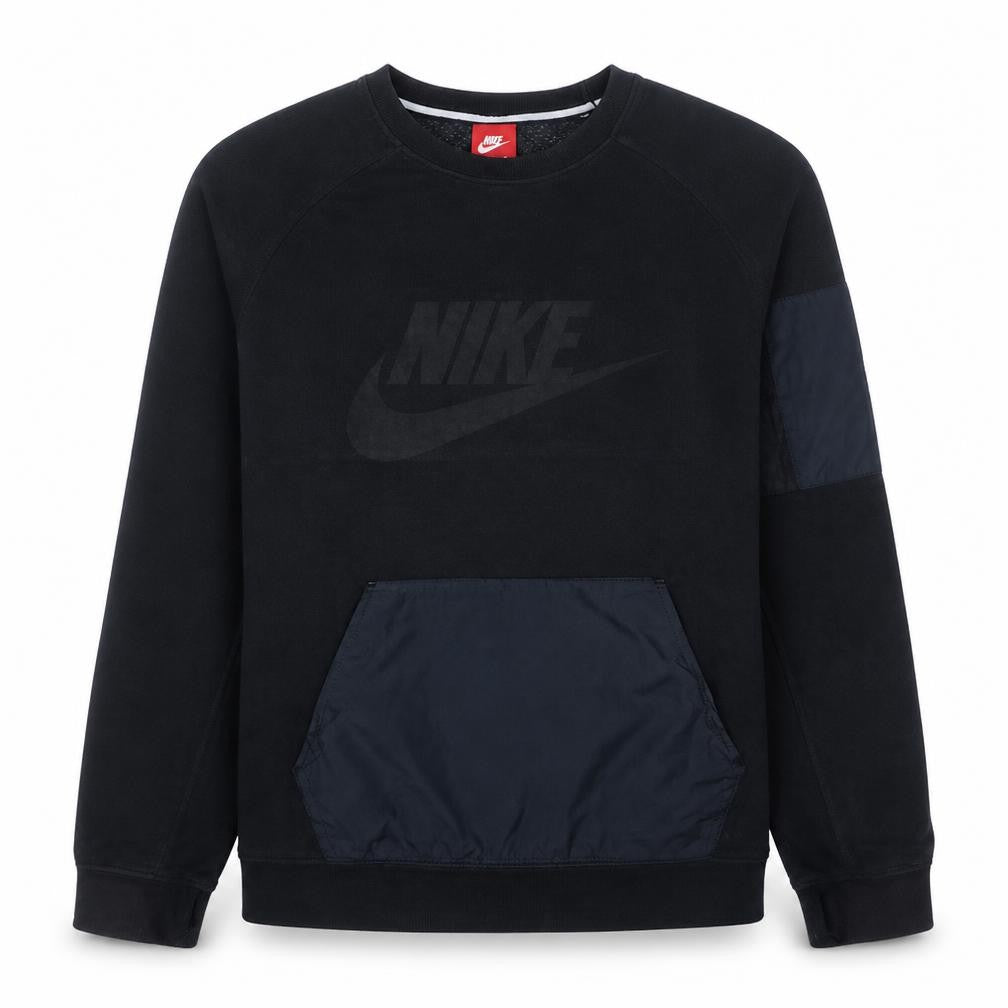 Front view of Nike Women's Black Crew Neck Pullover Sweatshirt, size M