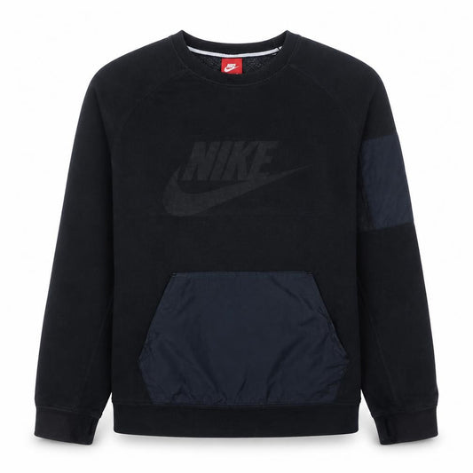 Front view of Nike Women's Black Crew Neck Pullover Sweatshirt, size M