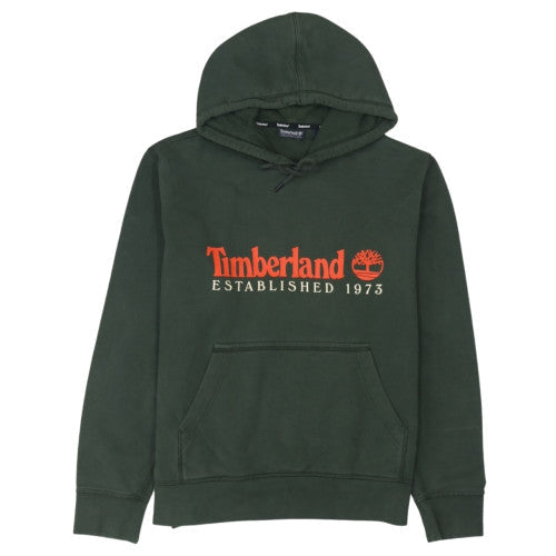 Timberland Men's Green Pullover Hoodie L Logo Graphic Outdoor