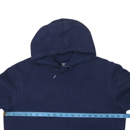 Puma Men's Blue Pullover Hoodie Small Fleece Logo Sportswear