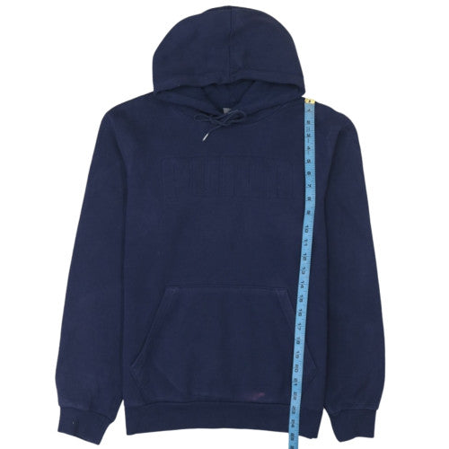 Puma Men's Blue Pullover Hoodie Small Fleece Logo Sportswear