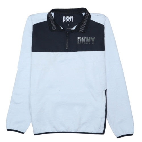 DKNY Golf Men's White Black Track Jacket L 1/2 Zip Activewear