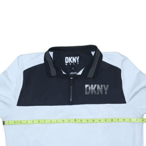 DKNY Golf Men's White Black Track Jacket L 1/2 Zip Activewear