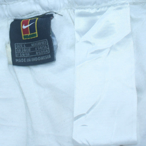 Nike Men's White Track Pants L Lightweight Woven Sports Trousers