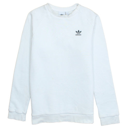 adidas Men’s White Crew Neck Pullover Sweatshirt Size S
