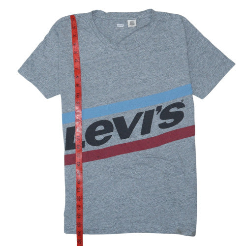 Levi's Mens Grey Graphic Print Crew Neck Short Sleeve T-Shirt Size S