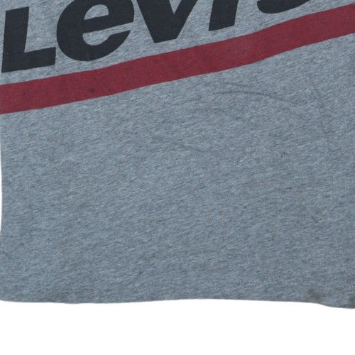 Levi's Mens Grey Graphic Print Crew Neck Short Sleeve T-Shirt Size S