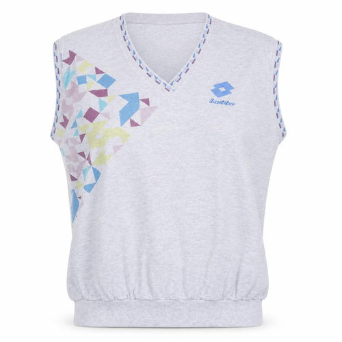 Lotto Women's Grey Sleeveless Geometric V-Neck Tank Top L