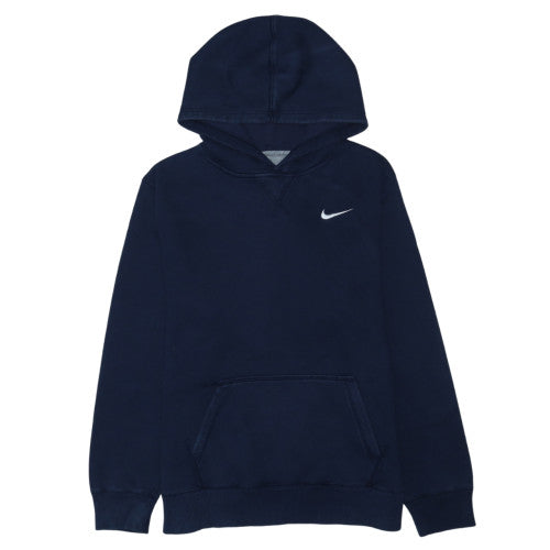 Nike Boys Navy Blue Pullover Hoodie XL 13-15 Years Cotton Blend Logo Hooded