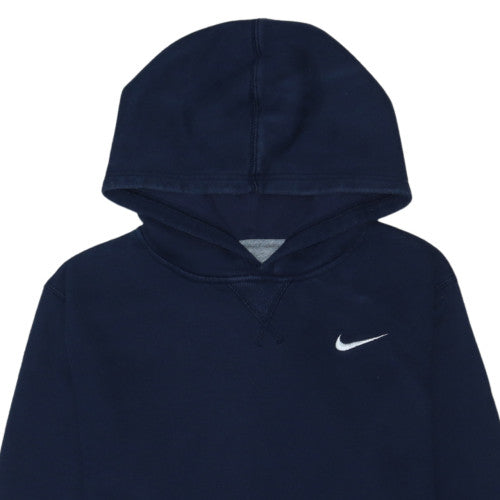 Nike Boys Navy Blue Pullover Hoodie XL 13-15 Years Cotton Blend Logo Hooded