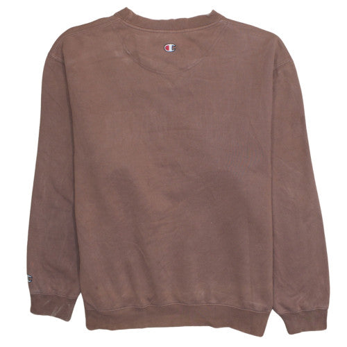Champion Mens Brown Crew Neck Pullover Sweatshirt Size L