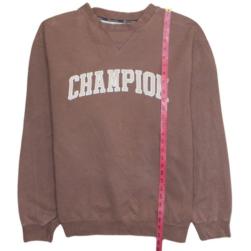 Champion Mens Brown Crew Neck Pullover Sweatshirt Size L