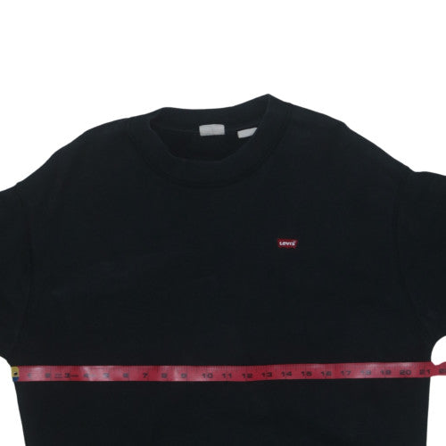 Levi's Men's Black Crew Neck Sweatshirt L Cotton Blend Classic Style
