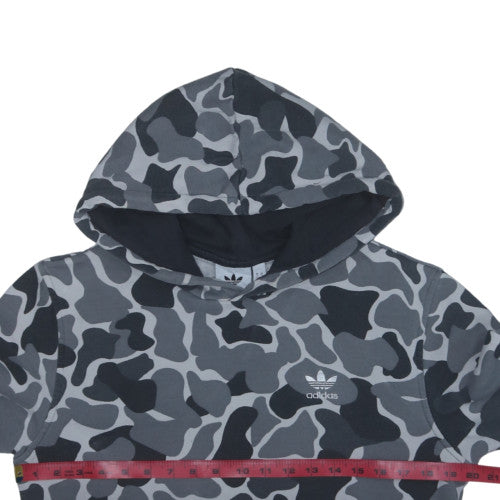 Adidas Men's Grey Camo Pullover Hoodie Sweatshirt Size S Classic Fit