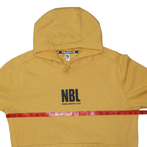 NBL Men's Yellow Pullover Hoodie Size L Regular Fit Graphic Sportswear